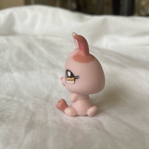 Littlest Pet Shop LPS 1366 Pink & Tan Dwarf Rabbit Bunny Brown Eyes - Picture 9 of 11